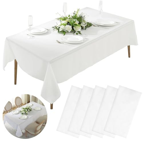 5-teilige Einweg Tischdecke Rechteckige Tischdecke Bierzeltgarnitur 137 x 274 cm Abwischbare Tischdecke geeignet für Picknicks, Partys, Geburtstage, Hochzeiten und Bankette usw