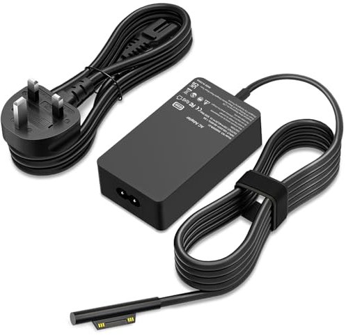 65W Surface Pro Laptop Charger for Microsoft Surface Pro 10, 9, 8, 7+, 7, 6, 5, 4, 3, X,Surface Laptop 6, 5, 4, 3, 2, 1, Microsoft Surface Book 3, 2, 1,Funktioniert mit 65W 44W 36W 24W