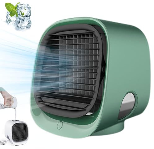 Aire acondicionado Oribreeze, mini enfriador de aire portátil recargable de escritorio con 3 velocidades de viento, aire acondicionado multifuncional de bajo ruido for oficina, dormitorio, escuela / 1