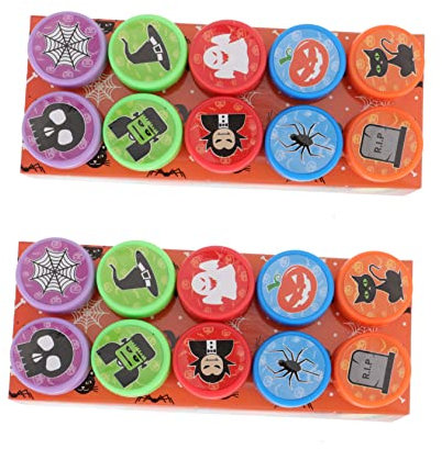 GARVALON 2er-Set Spielzeugstempel Für Kinder Cartoon-Stempel Halloween-partyspielzeug Selbstfärbende Stempel Für Geburtstagsparty-zubehör