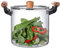 NNYCC Pentole di Vetro Riscaldabile per Cucinare con Manico in Legno, Pentola in Vetro Trasparente per Ristorante di Cucina Domestica,5.5l