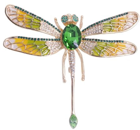 Vintage Kristall Dragonfly Emaille Brosche für Frauen Insekt Brosche Pin Strass Tier Brosche Pin Mode Kleid Mantel Zubehör Netter Schmuck