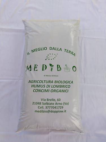 MEDIBIO Humus di lombrico Puro 30 Litri, Super Fertilizzante Organico, 100% Matrice Cavallo, Potere Ammendante 20 volte superiore allo stallatico (Offerta 1 Sacco)