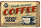 Retro Kaffee Blechschild | Vintage Design | 'Fresh Brewed Coffee' für nur 25 Cent | Ideal für Küche und Café | 30 x 20cm