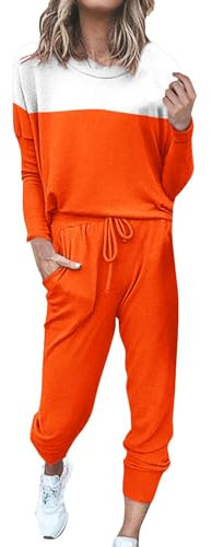 Zweiteiler Trainingsanzüge Damen Hausanzug üBergröße Sportkleidung Komplett Freizeitanzug Set Training Sports Bequeme Sportset Trainingsanzug Trainingsjacke und Sporthose Anzug Suit