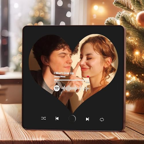 Kühlschrankmagnet mit Musik Personalisierte Jahrestag Geschenke für Ihn Sie Lustige Foto Spotify Magnete Bilderrahmen Hochzeitsgeschenk für Frauen Männer Freundin Freund Paare Valentinstag Weihnachten