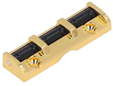 6 String Roller Nut for Electric Guitar, 43mm Metal Roller Nut Replacement, Protective Support Bracket for Stratocaster Telecaster Headless Neck (Golden