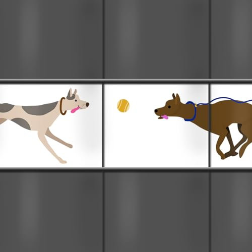 M-tec Sichtschutzstreifen Happy Dogs für den Doppelstabmattenzaun | Hundemotiv (M24KSHDOGS1)