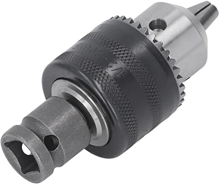 Mandrin de Perceuse à Percussion à 3 Mâchoires Robuste et pour les Opérations de Perçage Lourdes avec clé de Serrage pour Tour à Tournevis Pneumatique à Percussion, Matériau en