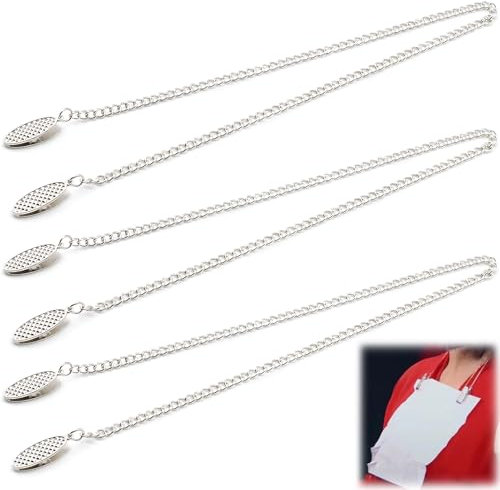 3 Stück Serviettenkette Mit Clip,Serviettenhalter Serviette Clips,Metall Serviette Klamme,Serviettenklammer,Kette Serviettenhalter,Kette Flexible Lanyard Umhängeband Für Männer Frauen Ältere Menschen