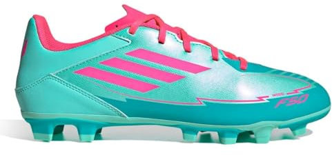 Adidas F50 Club Messi Firm/Multi-Ground Boots Unisex-Erwachsene Schuhe, FLAAQU/LUCPNK/LUCCYA, 42 2/3 EU