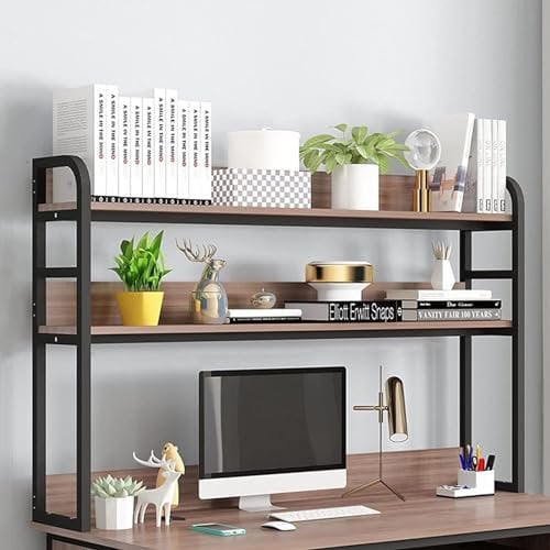 Schreibtisch-Bücherregal aus Holz mit 3 Etagen, für Zuhause und Büro, Mehrzweck-Bücherregal mit kompaktem Design, ideal zur Aufbewahrung und Aufbewahrung von Büchern, Akten und Dekor, 80 cm Breite