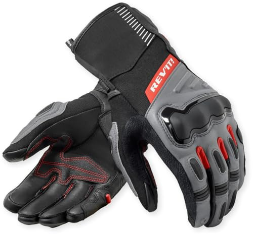 Revit Sand 5 H2O wasserdichte Motorrad Handschuhe, schwarz/grau/rot, 2XL