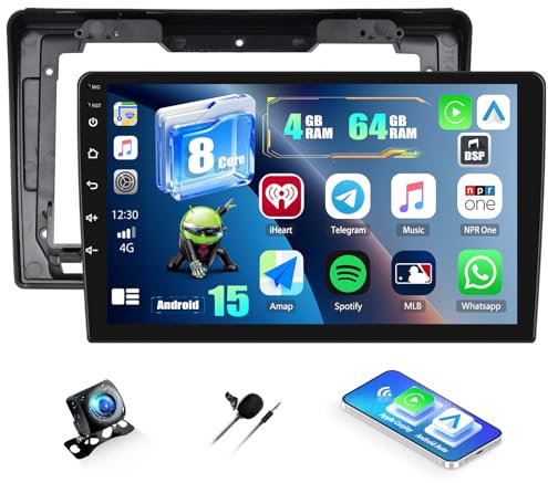 CAMECHO Qualcomm 9 4+64G 8-Cœur Autoradio pour Fiat Ducato/Peugeot Boxer/Citroen Jumper 2011-2022 avec Caméra de Recul, Android 15 Bluetooth Radio avec sans Fil Carplay Android Auto WiFi GPS FM DSP