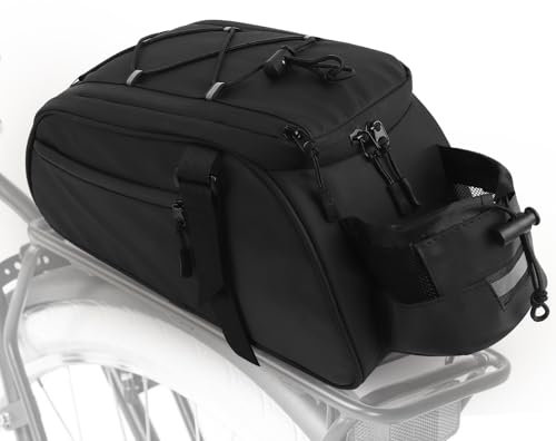 Coopay Fahrradtasche, 8L Fahrradtaschen für Gepäckträger, Wasserdichte Fahrradtasche Gepäckträger mit Regenschutz, 3in1 Reflektierend Fahrradtaschen als Umhängetasche für Pendeln, Radfahren, Unterwegs
