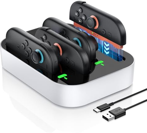 NEWDERY Ladestation für Switch 2 Controller, 2,5 Stunden Schnellladestation mit LED-Anzeige, Aufladehalterung für Switch 2 Joy Con Zubehör