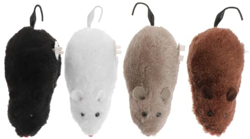 VICASKY Aufziehspielzeug Maus Wind-up-Spielzeug Für Kinder 4 Stück Cartoon Tiere Mit Manuellem Mechanismus Für Kleine Hände Lernspielzeug Für Eltern-Kind-Spiel Und Tierlernen