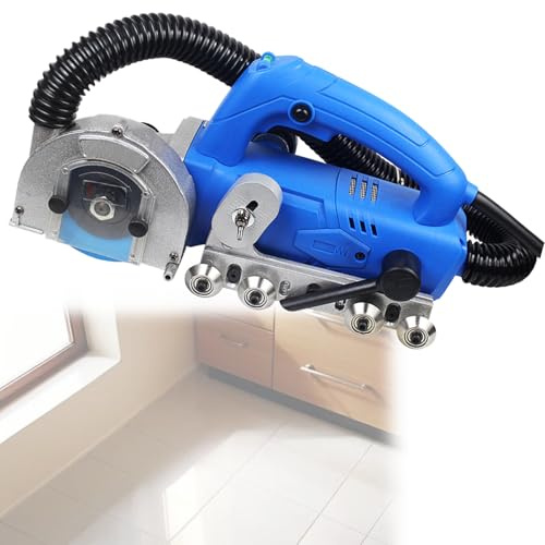 RkgSinuo Pulitore Elettrico per Giunti di Piastrelle, Macchina Elettrica per La Giunzioni delle Piastrelle, da 1200 W con Soffiatore d'Acqua Automatico, profondità di Taglio Regolabile