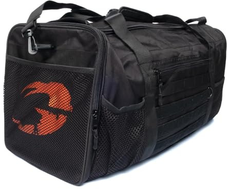 GASP Training Bag 50L Herren Sporttasche, Große Fitness Tasche mit Molle System, Duffel Bag Training & Reisen, Schwarz