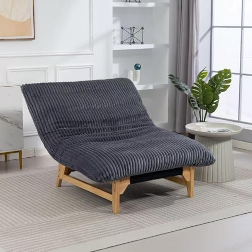 FAVSH XXL Sessel mit Holzrahmen, Bequemer Lounge Sessel aus Cord mit Füllung, Lesesessel und Sitzsack für Erwachsene, für Wohnzimmer und Schlafzimmer, 110 cm