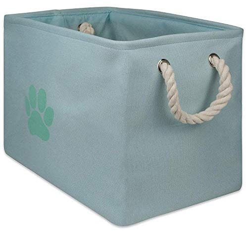 Bone Dry Pet Storage Collection Collapsible Bin, Medium Rectangle, Aqua