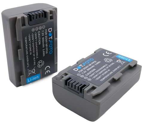 2 x Dot.Foto NP-FP30, NP-FP50 Premium 7.2v / 800mAh Batterie Rechargeable pour Sony DCR-DVD203E, DCR-DVD205, DCR-DVD205E, DCR-DVD304E, DCR-DVD305, DCR-DVD305E, DCR-DVD403, DCR-HC96 DCR-SR30 DCR-SR40