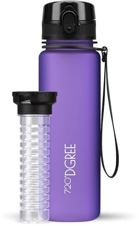720°DGREE Borraccia Bambini 500 ml “uberBottle“ +Infusore, softTouch - Senza-BPA, Prova di Perdite - Bottiglia, Borracce d'Acqua per Ragazza, Ragazzi, Scuola, Ciclismo, All'aperto, Escursioni, Viaggio