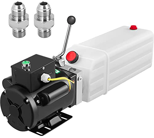 VEVOR Pompe Hydraulique 6 L, Unité de Puissance Hydraulique 2750 PSI 2850 tr/min, Groupe Hydraulique Portable, pour Camion à Benne Basculante Nacelle Élévatrice Remorque