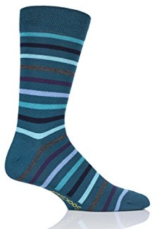 SockShop Mens and Ladies Striped Colour Burst Bamboo Socks with Smooth Toe Seams Pack of 1 Green Is The Colour 12-14