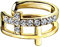 beyoutifulthings Ohr-klemme DOPPEL KREUZ PAVÉ ZIRKONIA clear Ohringe Ohr-ringe Ohr-clip Fake-Piercing Messing Gold