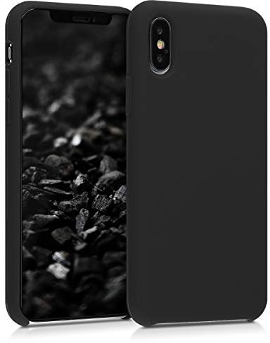 kwmobile Carcasa Compatible con Apple iPhone XS Funda - Case TPU y Silicona antigolpes - Apto Carga inalámbrica - Negro
