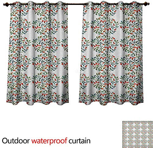 Anshesix Nature 0utdoor Vorhänge für Terrasse, wasserfest, handgezeichnet, grüner Eiche Baum am Sonnenuntergang, Skizzierende Naturkunst W55 x L45 color02