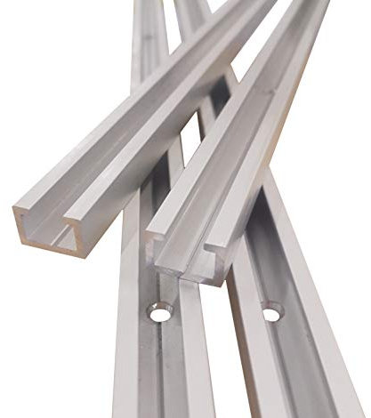 Aluminium C-Profil 1m Silber M8 | gebohrt inkl. 5 Schrauben | Alu T-Nut Schiene für Werkstatt & Frästisch | eloxiert, 17x11mm | 1 Stück