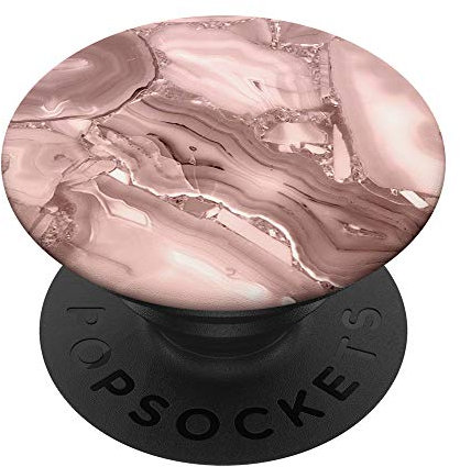 Pink-Marble-Effect - Gold-Rose-Effect-Marbled-Design PopSockets Swappable PopGrip