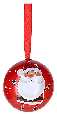 Cepewa Santa Weihnachtskugel aus Metall zum Aufhängen und Öffnen Weihnachtsschmuck Christbaumkugel Weihnachtsmann (1 x Weihnachtskugel Santa)