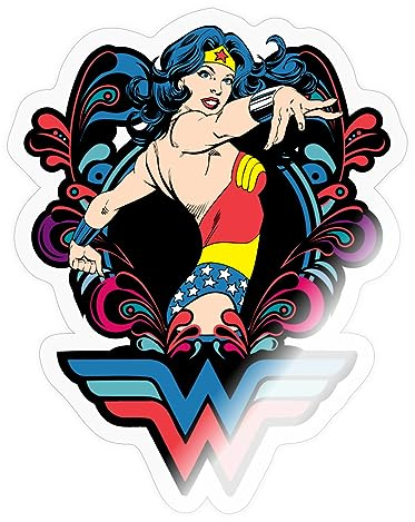 Spreadshirt DC Comics Wonder Woman Pose Sticker, max. 10 x 10 cm, 10 x 10 cm, Transparent glänzend