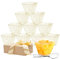 YINVA Mini Dessert Cups 50Pcs Reusable Plastic Dessert Cups for Pudding, Mousse, Party (Gold Glitter) With 50Pcs Plastic Spoons - 2oz/60ml Capacity Each