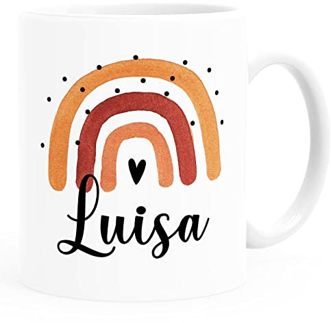 SpecialMe® Kinder-Tasse Kunststoff personalisierte Namenstasse für Kinder Jungen Mädchen Jungs weiß-rot Kunstoff-Tasse