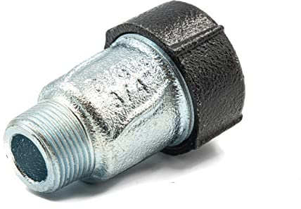 Gebo Raccord de serrage 1/2 QA AG - Raccord vissé en fonte malléable pour tubes en acier et tuyaux en polyéthylène - Installation rapide et facile sans soudure