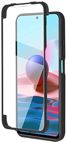 for iPhone SE 2020 / 8 / 7 Case, iPhone SE3 2022 5G Case with Built-in Screen Protector, 360 Degree Full Body Protective Military Grade Shockproof Clear Cover Rugged Bumper Slim Phone Case, Black