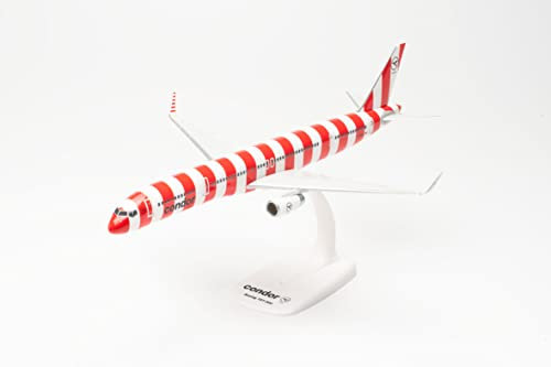 Herpa Modellflugzeug Condor Boeing 757-300 “Passion” Maßstab 1:200, Snap-Fit, Modellbau Flugzeug, Flugzeugmodell für Sammler und Bastler, Miniatur Deko, Steckmodell mit Standfuß aus Kunststoff