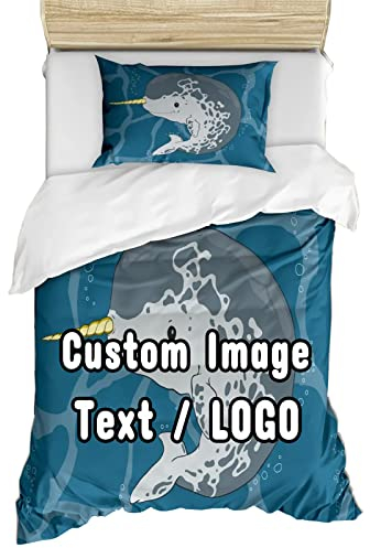 GZYZXP Personalisierter Bettbezug, Personalisierte Bettwäsche Set mit Foto individuell Bedruckt, enutzerdefinierte Bettwäsche-Sets für Familie, Freundschaft, Geburtstag, Besonderes Jubiläum-135×200cm