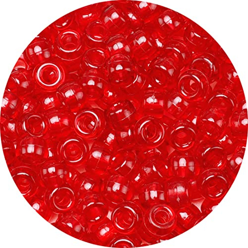 Eppingwin Assorted Beads (1000 Pony Beads - Red Transparent)