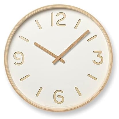 Lemnos Wanduhr Thomson Paper/Wanduhr Holz aus Japan/Designer Wanduhr ohne Tickgeräusche/Wanduhr modern mit schleichender Sekunde/Küchenuhr, Uhr Wohnzimmer/Clock