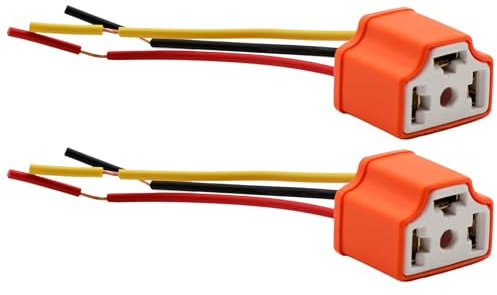 AUTOZOCO Conector H4 para Faros Coche, H4 HB2 9003 Enchufe del Faro del Arnés de Cableado, 3 Pin Enchufe del Arnés de Faro Alumbrado, 12V, Conector de Luz Antiniebla, 2 Unidades