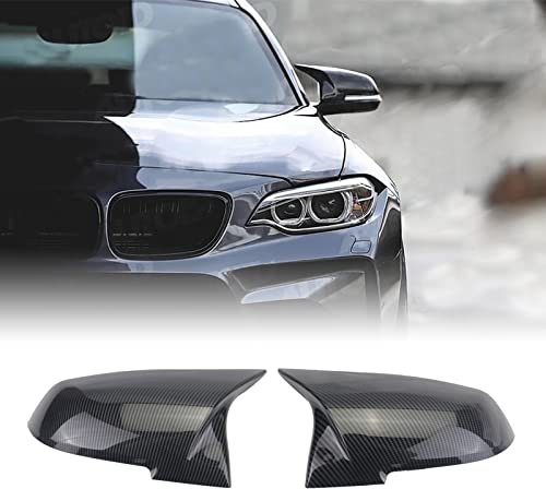 BONRYAN 1 Paar Tür Rückspiegel Abdeckkappe Ersatz für BMW F20 F22 F23 F30 F31 F32 F33 F36 F87 M2 X1 E84 (Glänzend Carbon)