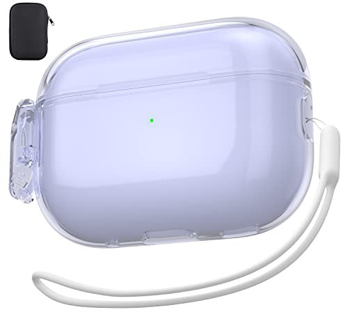 Valkit Kompatibel Airpods Pro 2 Hülle transparent mit Schloss, stoßfeste AirPods Pro 2. / 1. Generation, weiche, transparente Schutzhülle mit Umhängeband, iPod Pro 2 Skin für Airpods Pro 2. / 1.