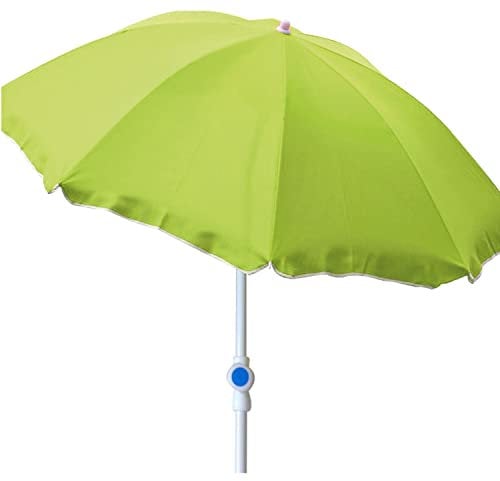Mojawo Parasol de plage - Parasol de plage - Protection solaire - Pliable - En polyester - Diamètre : 2 m - Protection UV 30+ - Couleur : citron vert