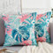 Kissenbezug 45x45 cm Grün Blätter Tropisch Pflanze Kissenhülle Outdoor Kissen Sofakissen Bezug Zierkissenbezüge Leinen Dekorative Kissenbezüge 2er Set für Sofa Couch Bett Wohnzimmer Schlafzimmer