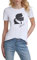 KARL LAGERFELD Paris Damen Kurzarm Graphic Logo Tee, Karl Soft White, XX-Small
